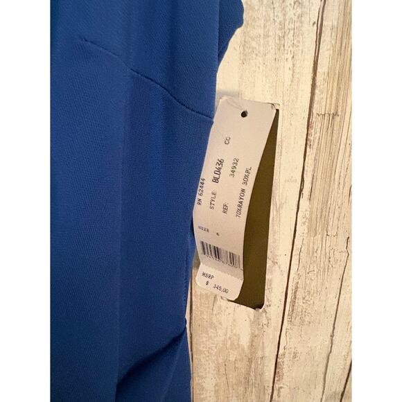 Nicole Miller‎ Blue V-neck & Back Sheath Evening Gown Size 6 NWT - Picture 8 of 8